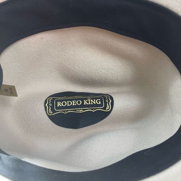 Vintage Rodeo King Beaver Felt Cowboy Hat with Horseshoe Pendant accent SZ S - Picture 11 of 13